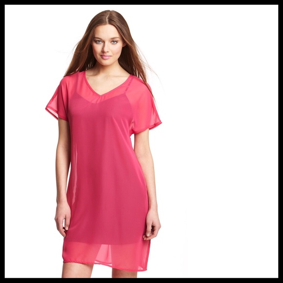 SWIM COVERUP SHEER V-NECK TUNIC MINI DRESS - Picture 5 of 8